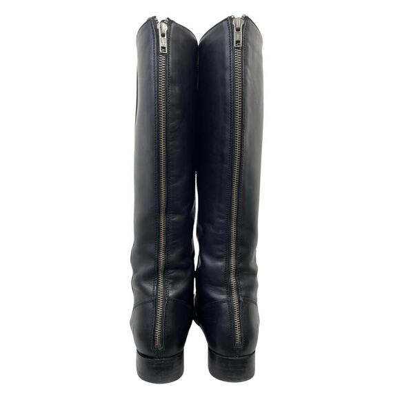 Frye Melissa Button Leather Tall Riding Boots Black Size 8 Equestrian Back Zip - Picture 8 of 14